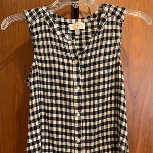 Black and white checkered sleeveless top